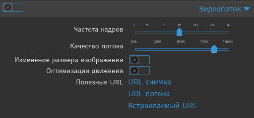 Ссылки на видеопоток в motionEye